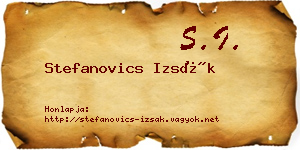 Stefanovics Izsák névjegykártya
